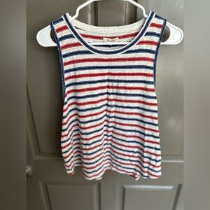 Madewell Striped Sleeveless Top in Red, White, and Blue